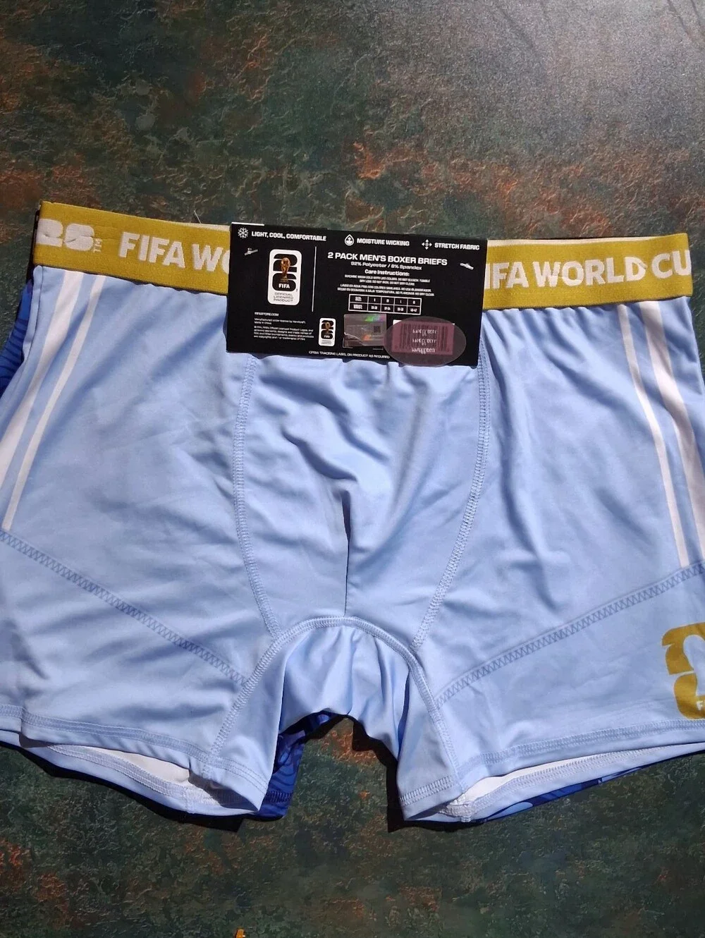 FIFA World Cup Men's Blue Performance Boxer Briefs - L